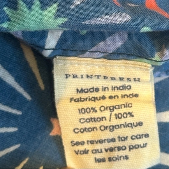 Printfresh Sparks Fly Organic Cotton Short Sleeve Pajama Shirt Blue Womens Small - Picture 4 of 4